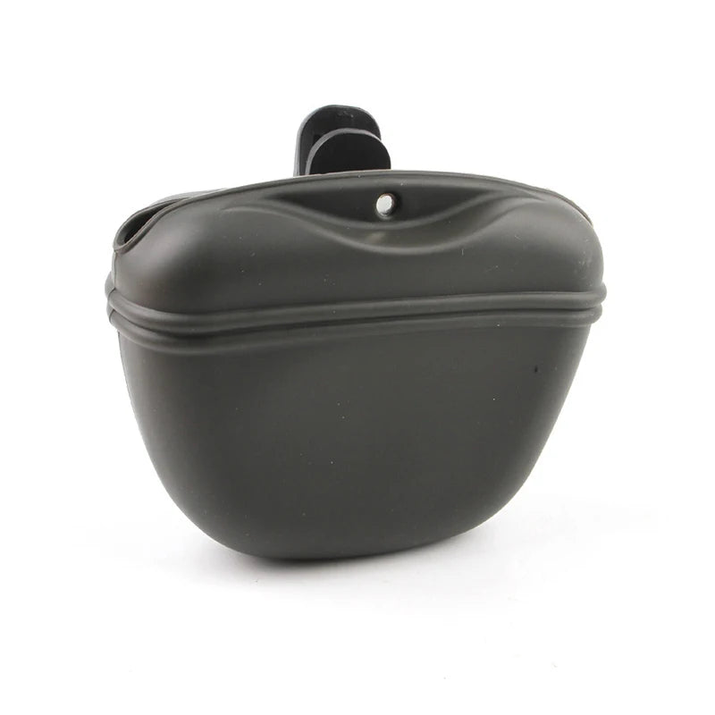 Sac à friandises de dressage pour chien en silicone noir