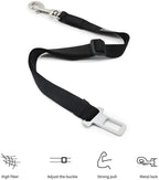 Ceinture de sécurité réglable pour chien noire avec mousqueton